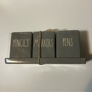 Rae Dunn Gray Desk Organizer Set